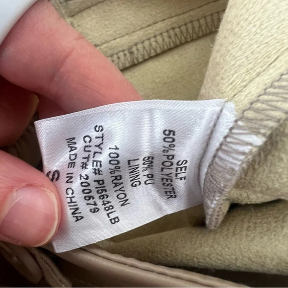 LBLC THE LABEL / REVOLVE FAUX LEATHER HIGH WAISTED TROUSERS SIZE S Tan - Picture 6 of 6